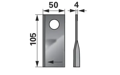 Nůž rotačky pravý (25ks) 105x50x4, d=20,5 Nakupujte Hned
