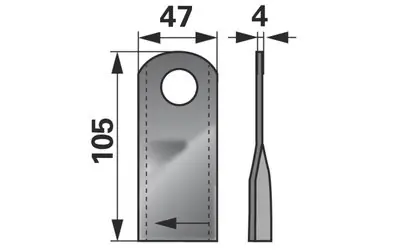 Cenově Výhodný Nůž rotačky pravý (25ks) 105x47x4, d=20,5