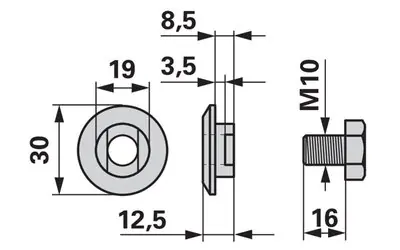 Šroub nože M10x1,5x16mm Autentický